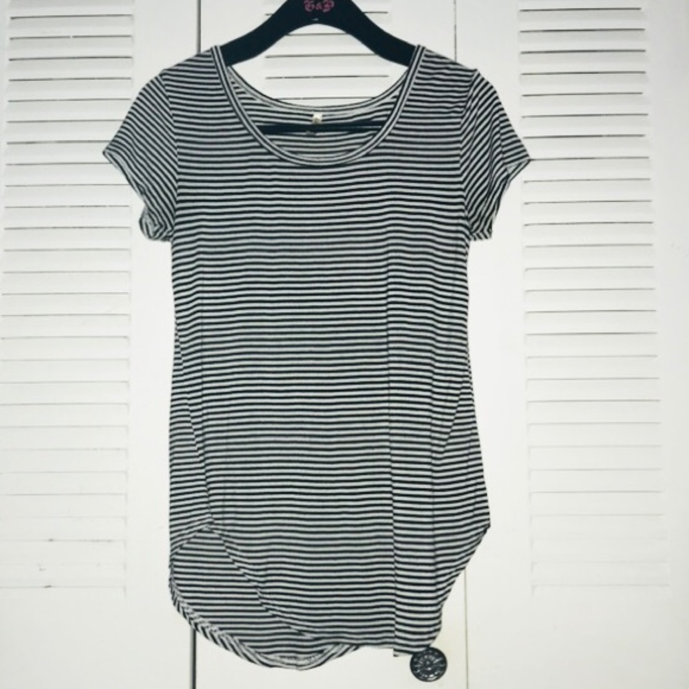 Black and White Striped Top